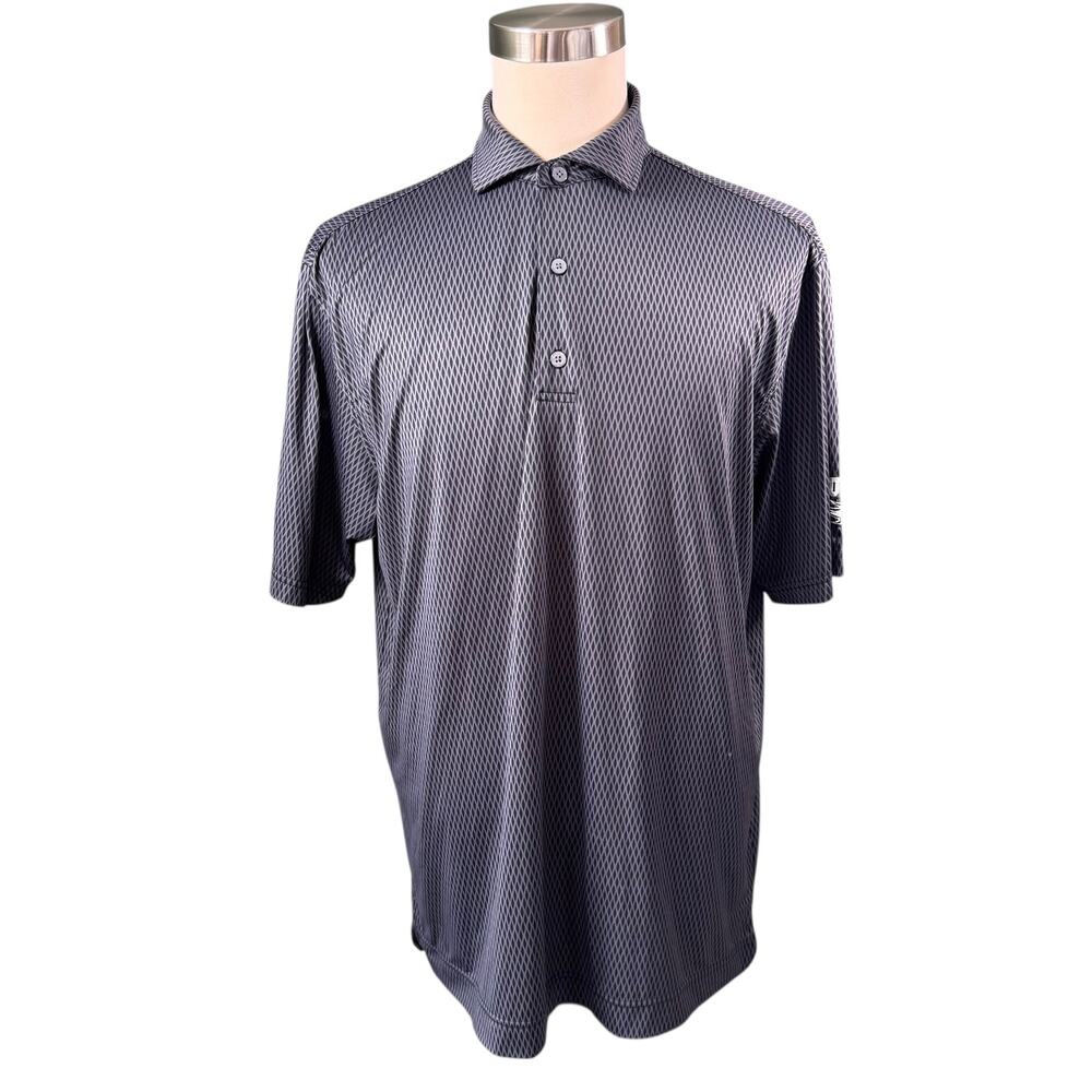 FootJoy FJ Grey Diamond Knit Golf Polo Shirt Stout Golf Large